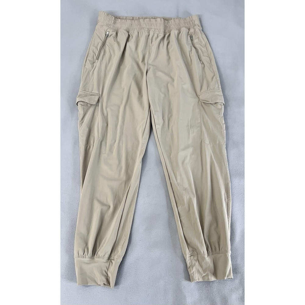 Old Navy Large Cargo Joggers Pants SleekDry Go-Dry‎ Stretch Zip Pockets Hi-Rise